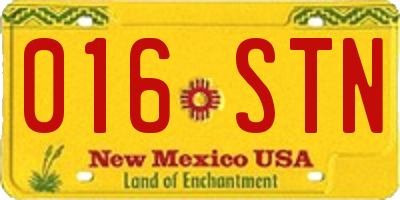 NM license plate 016STN