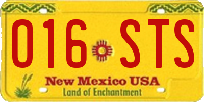 NM license plate 016STS