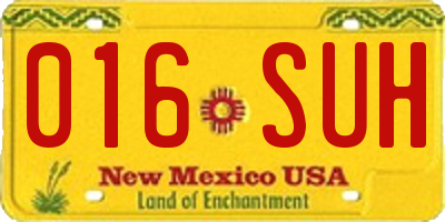 NM license plate 016SUH