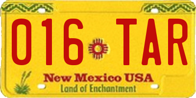 NM license plate 016TAR