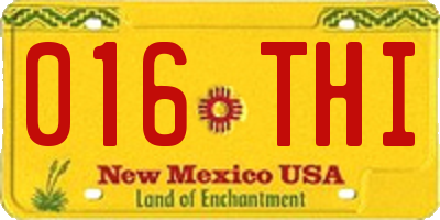 NM license plate 016THI