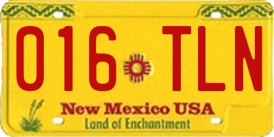 NM license plate 016TLN