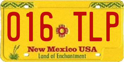 NM license plate 016TLP