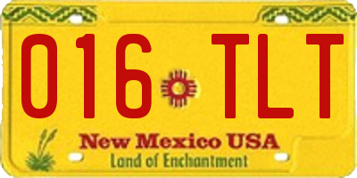 NM license plate 016TLT