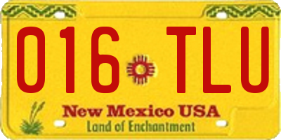 NM license plate 016TLU