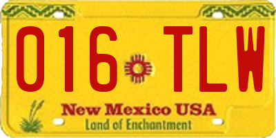 NM license plate 016TLW