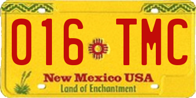 NM license plate 016TMC