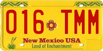 NM license plate 016TMM