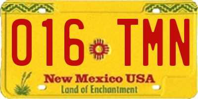 NM license plate 016TMN