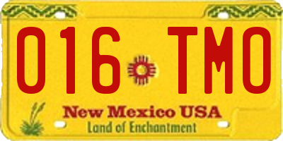 NM license plate 016TMO