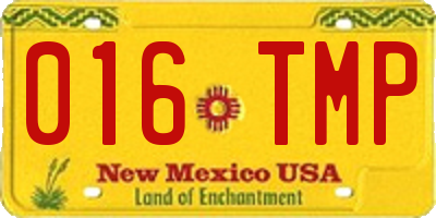 NM license plate 016TMP