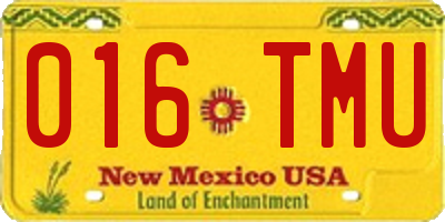 NM license plate 016TMU