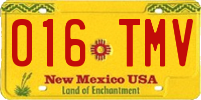 NM license plate 016TMV