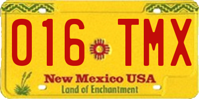 NM license plate 016TMX
