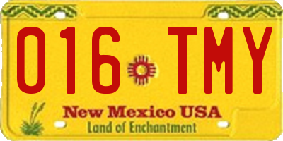 NM license plate 016TMY