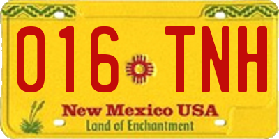 NM license plate 016TNH