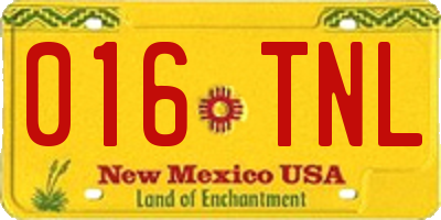 NM license plate 016TNL