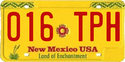 NM license plate 016TPH