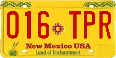 NM license plate 016TPR