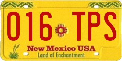 NM license plate 016TPS