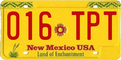NM license plate 016TPT