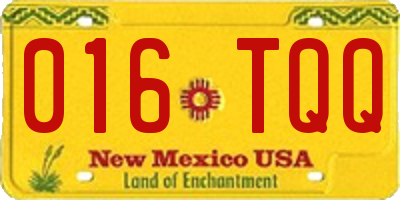 NM license plate 016TQQ