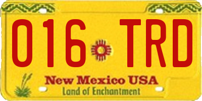 NM license plate 016TRD