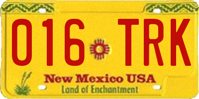 NM license plate 016TRK
