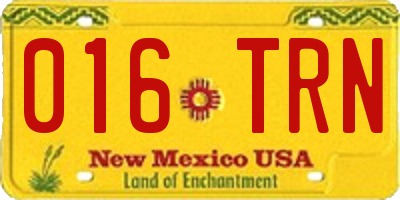 NM license plate 016TRN