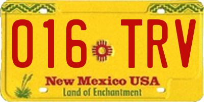 NM license plate 016TRV