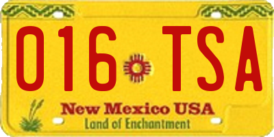 NM license plate 016TSA