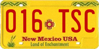 NM license plate 016TSC