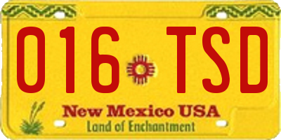 NM license plate 016TSD
