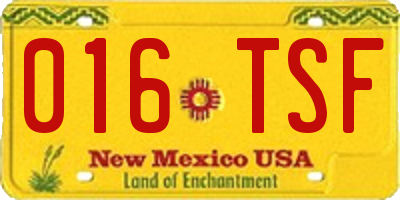 NM license plate 016TSF