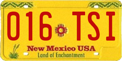 NM license plate 016TSI