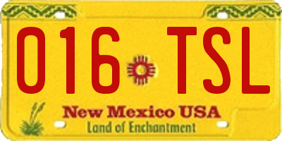 NM license plate 016TSL
