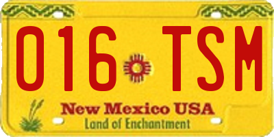NM license plate 016TSM