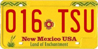 NM license plate 016TSU