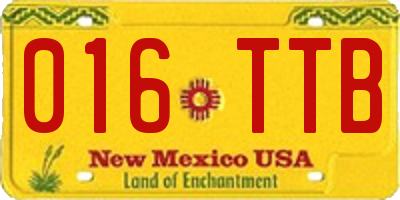 NM license plate 016TTB