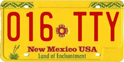 NM license plate 016TTY