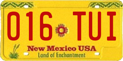 NM license plate 016TUI