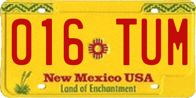 NM license plate 016TUM