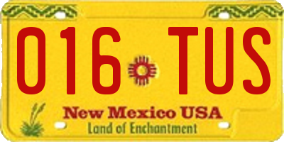 NM license plate 016TUS