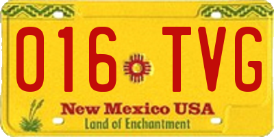 NM license plate 016TVG