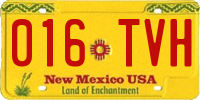 NM license plate 016TVH