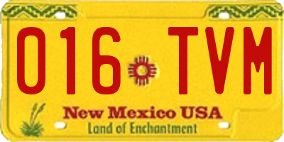 NM license plate 016TVM
