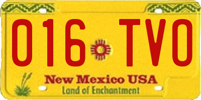 NM license plate 016TVO