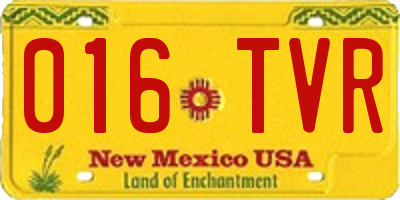 NM license plate 016TVR