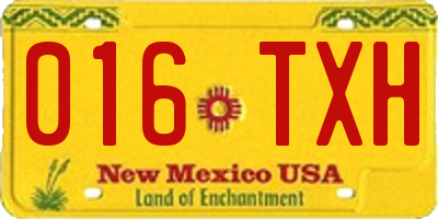 NM license plate 016TXH