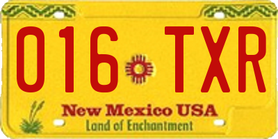 NM license plate 016TXR